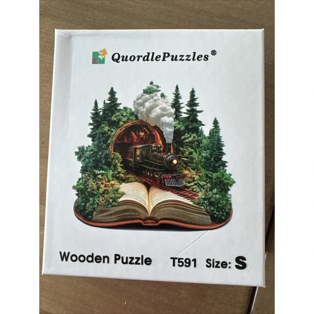 NEW Open Box   Quordle‎ TRAIN WOODEN JIGSAW PUZZLE Small T591